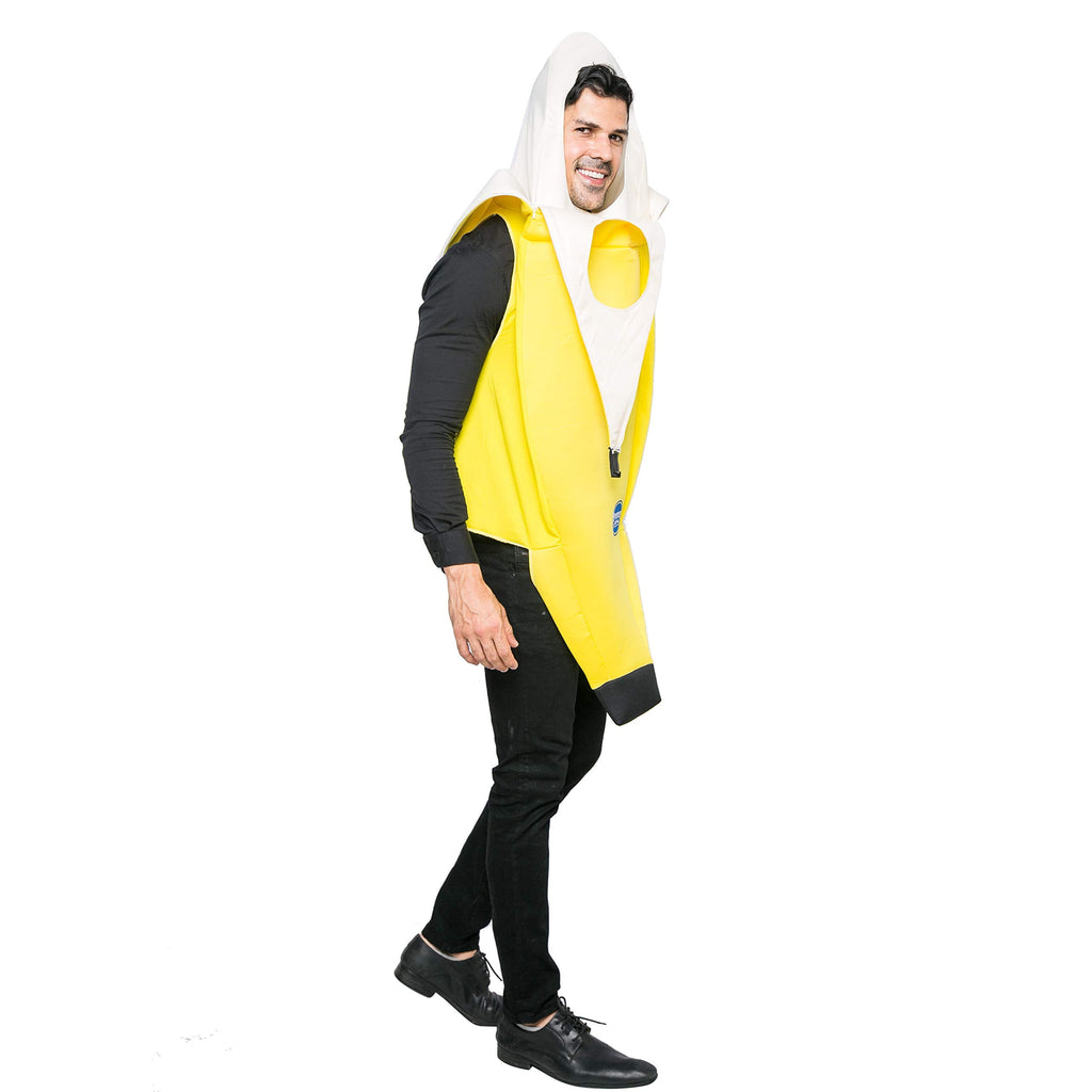 Joyfy Men's Banana Costume for Adult Funny Fruit Costume Banana Halloween Fancy-Dress Costume for Themed Party Cosplay