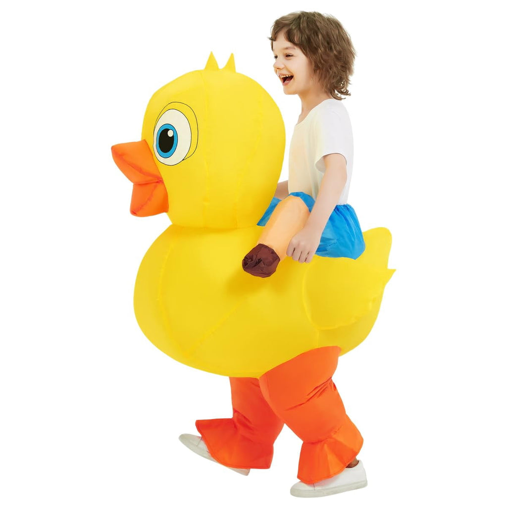 COMIN Inflatable Duck Costume for Kids Cute Blow up Duck Costume Funny Party Cosplay Halloween Costume for Unisex Boys Girls