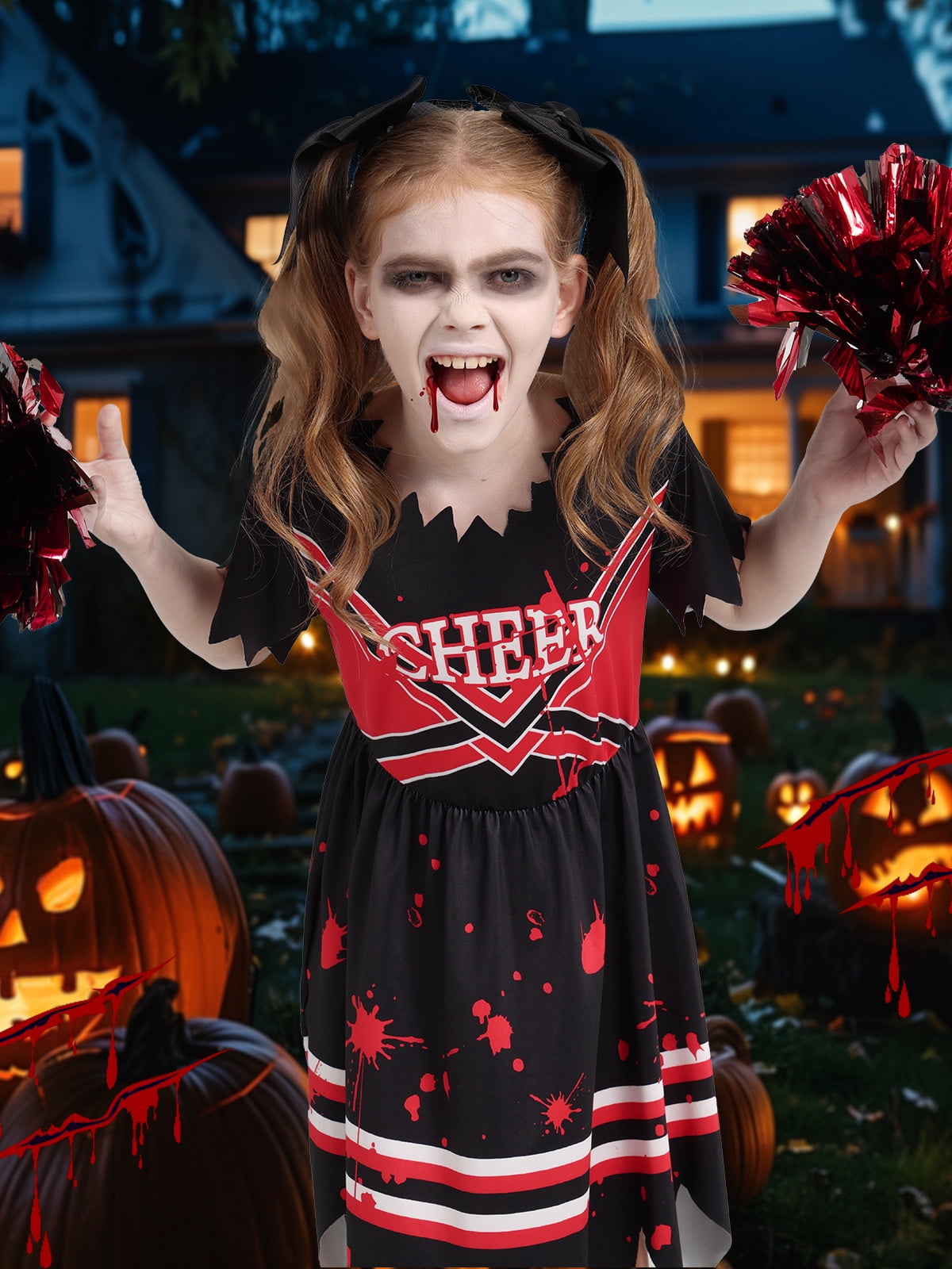 Little Girls Holiday Outfits Short Sleeve Tutu Skirt + Leggings + Arm Sleeves Set, Size 4-8 Years