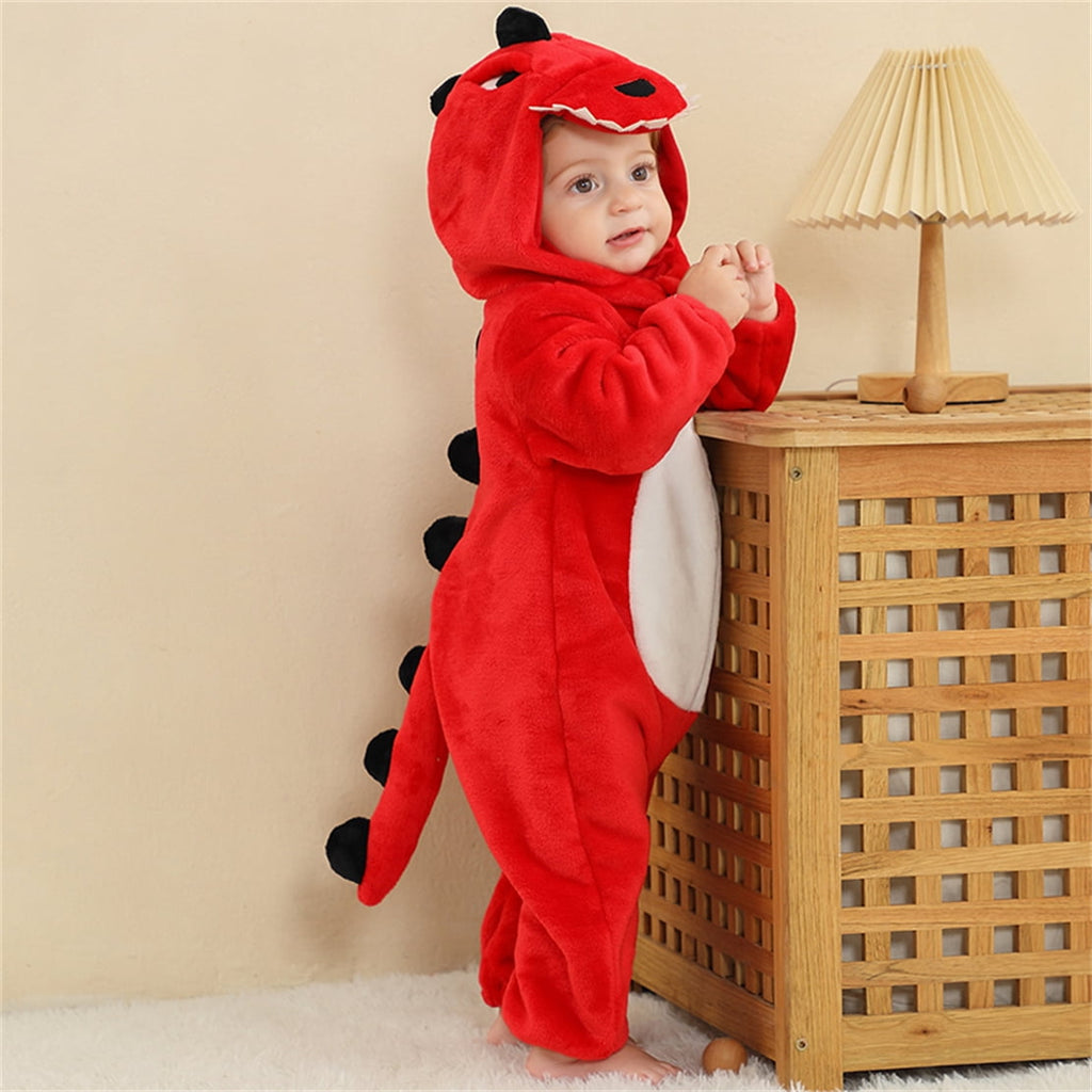 WIBACKER 0-3T Unisex Baby Animal Costume Winter Autumn Flannel Hooded Romper Christmas and Halloween Panda Cosplay Jumpsuit