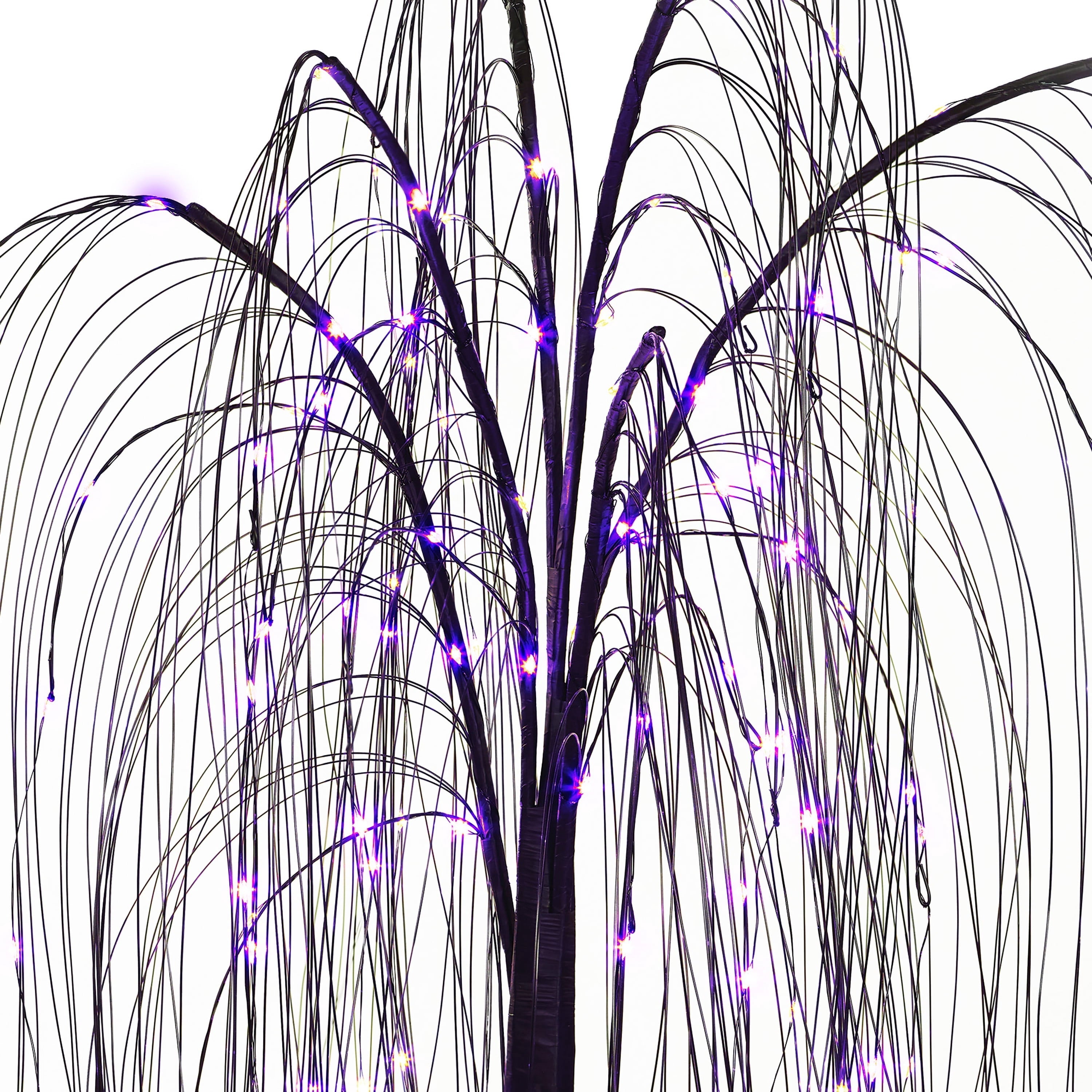 Indoor/Outdoor Battery-Operated 8-Function LED Color-Changing Willow Tree, Orange and Purple, 48", Halloween by Way To Celebrate