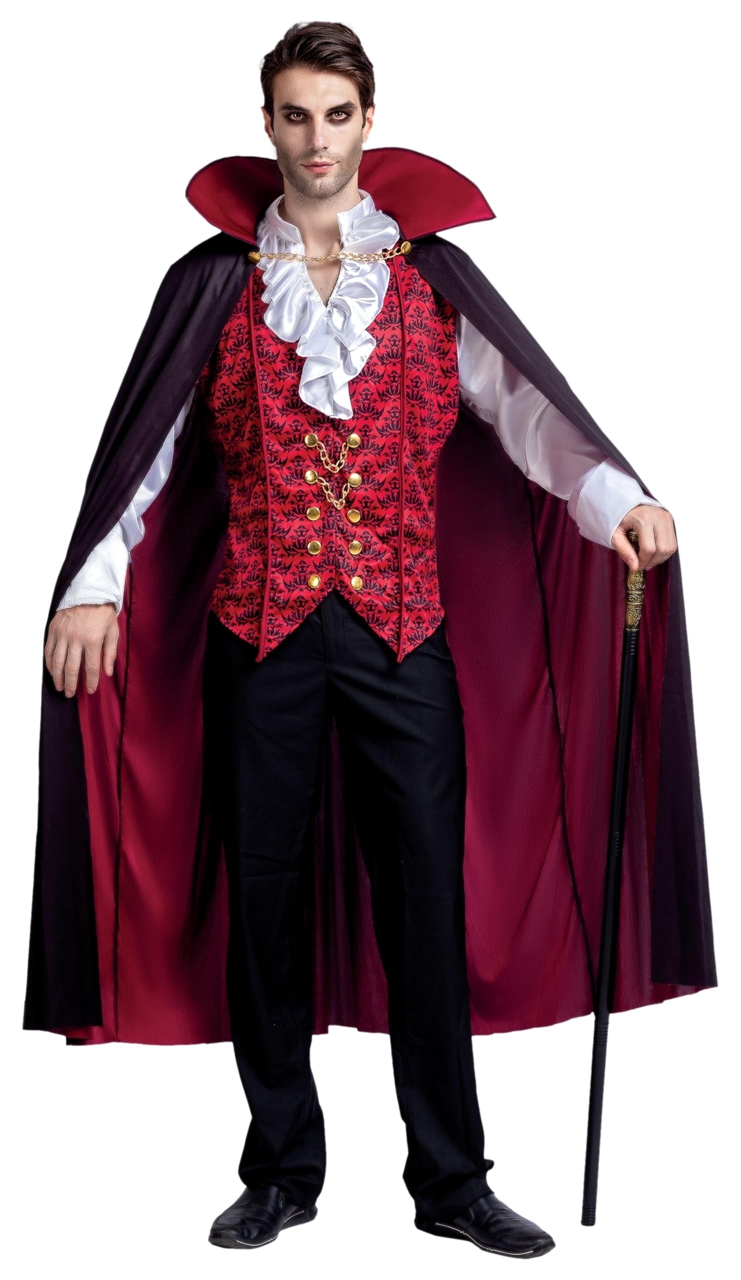 Joyfy Gothic Vampire Costume Kids, Toddler Vampire Costume Halloween Vampire Costume, Vampire costume for boys, Halloween Party Dress Up (3-4yrs)