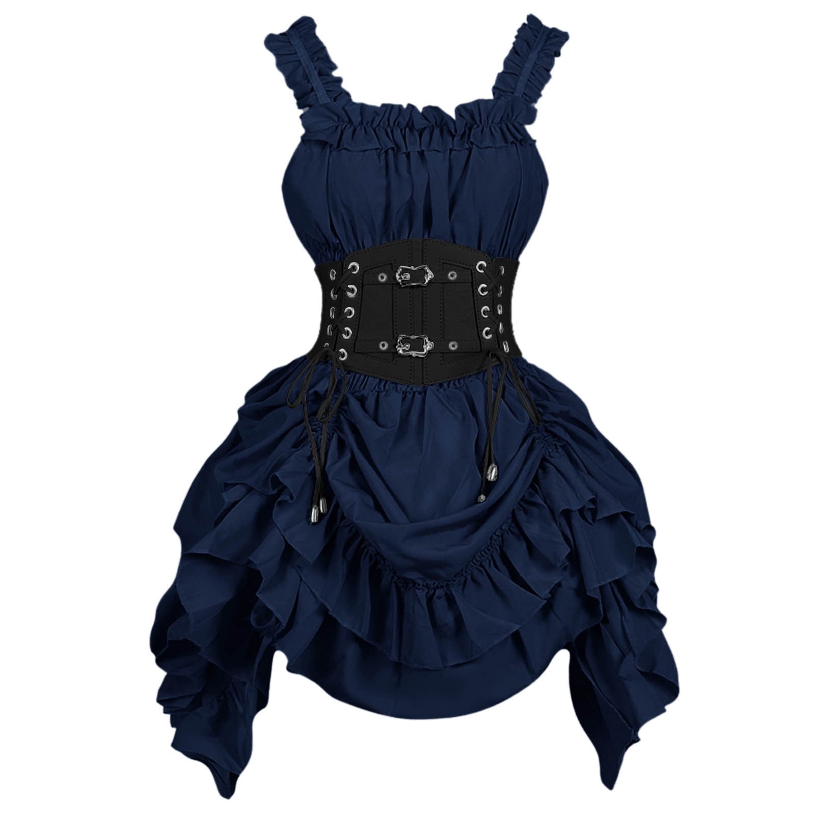 Wiyuqeen Women's Gothic Lace Dress Halloween Vampire Corset Lace-up Mini Dress with Detachable Choker Steampunk Victorian Pirate Dresses