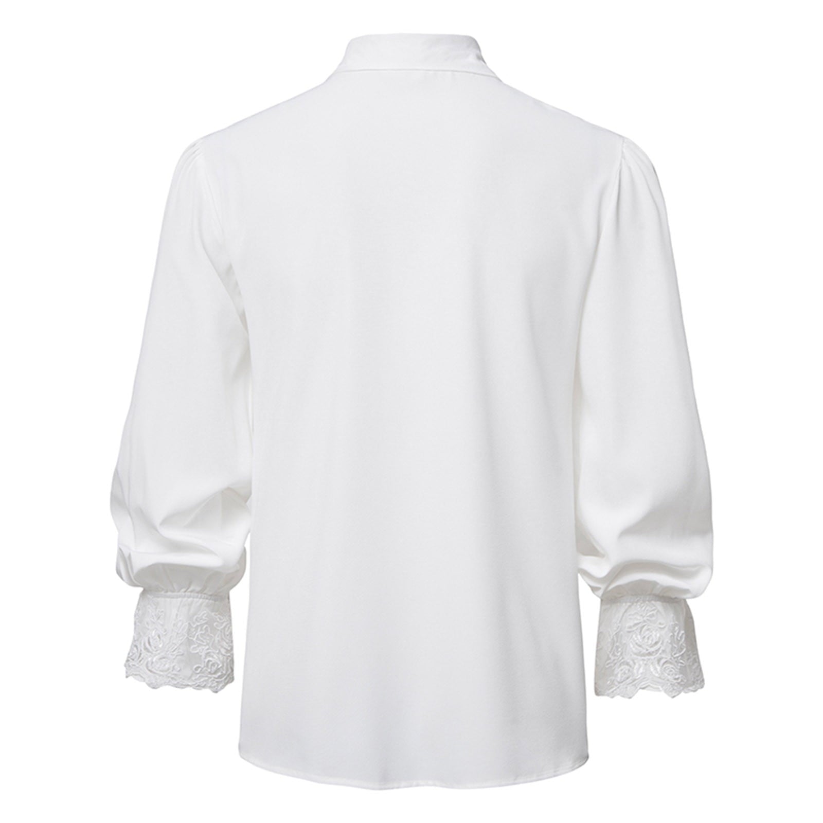 Men LYXSSBYX Mens Shirts Long Sleeve Pullover Stand Collar Ruffled Renaissance Shirt Steampunk Trumpet Sleeve Top