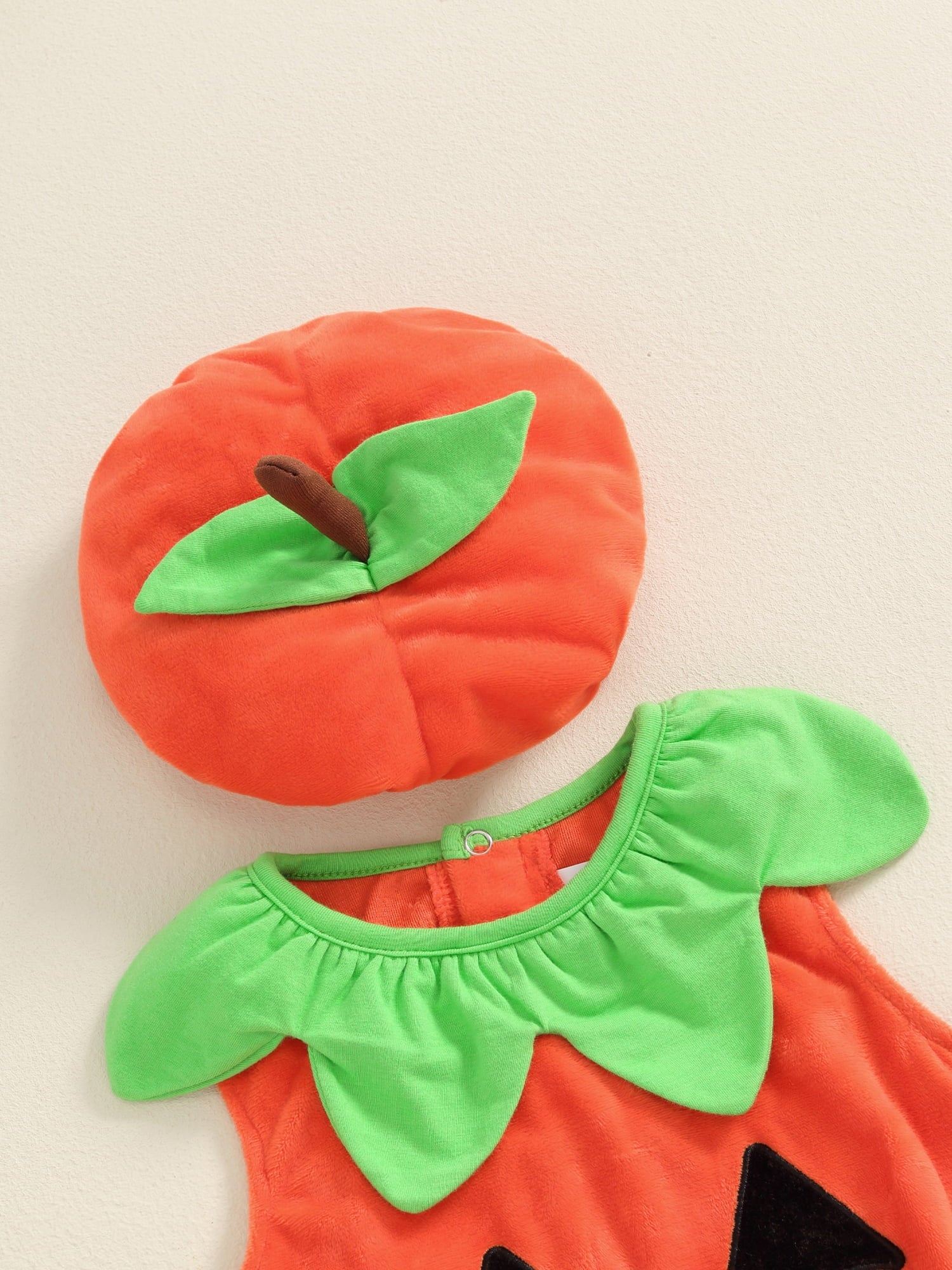 Cjfdfy Toddler Baby Boy Girl Halloween Pumpkin Costume Infant Baby Fall Pumpkin Outfit Velvet Pumpkin Pullover Vest Tops and Hat Set Cosplay Clothes