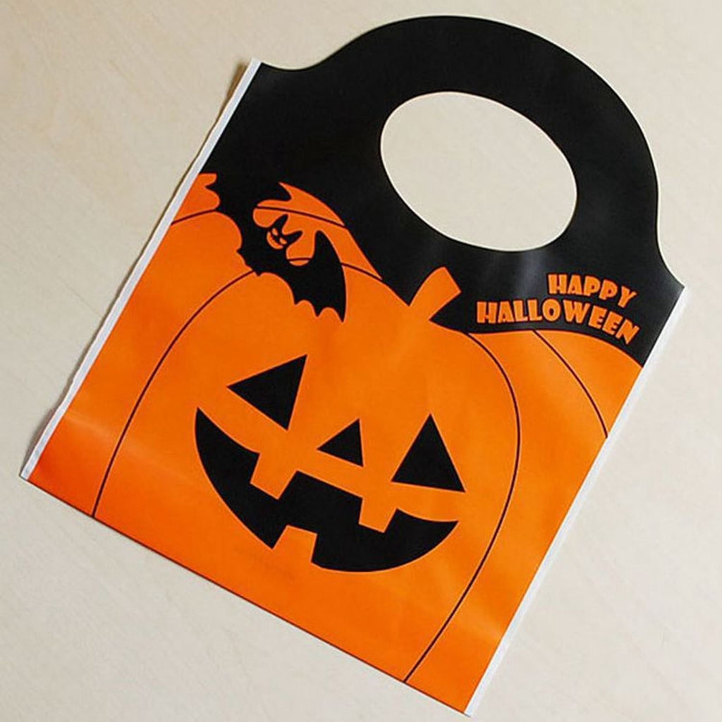 Halloween Treat Bags, Resealable Cellophane Bags, 50 Pcs Wrap Cellophane Treat Bags Party Favor Bags Candy Cookie Bags, Plastic Poly Goodie Storage Bags with Twist Ties for Halloween Party, 4.92x10.8"