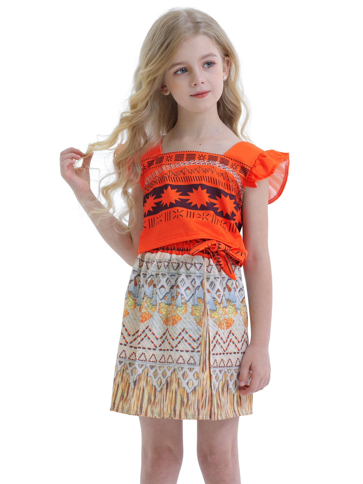 Jurebecia Princess Costume for Girls Dress Halloween Cosplay Outfits Birthday Fancy Tween Dress with Accessories 130 cm 7-8 Years