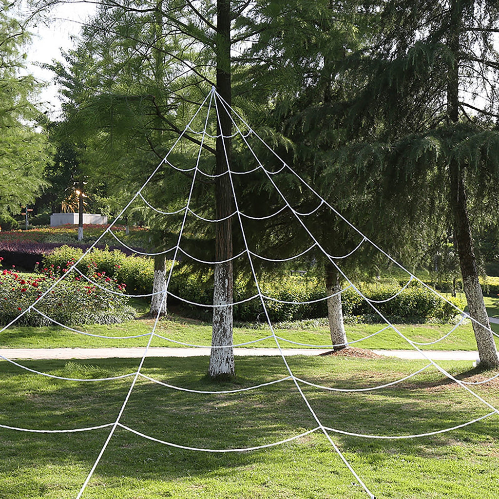 hengsof Halloween Triangular Spider Web Outdoor - Large, 16.4*16 ft | Outdoor Spider Web Decoration, Spider Webs Halloween Decorations Outdoor | Rope Spider Web Yard Outdoor