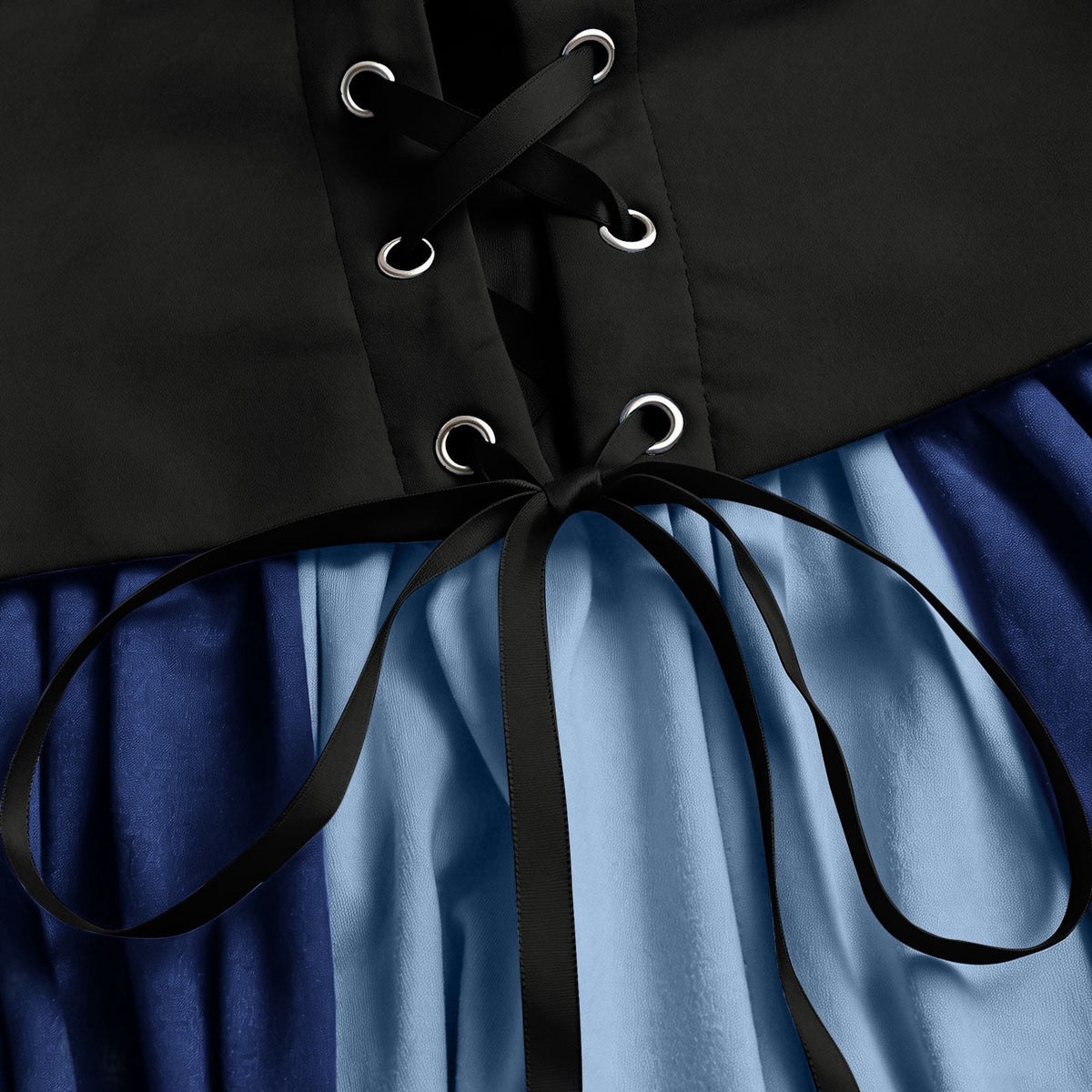 Gothic Dresses for Women Medieval Renaissance Halloween Costume Lace Up Corset High Low Ruffle Hem Square Neck Vintage Gown