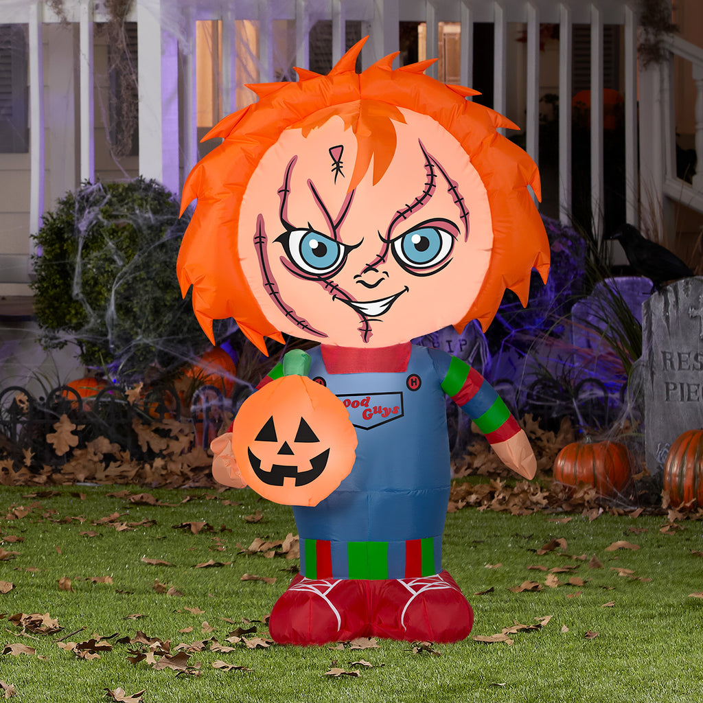Gemmy Airblown Stylized Chucky SM Inflatable - Halloween - Red