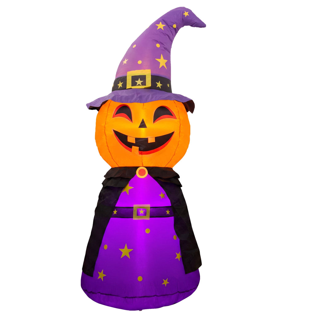 MAGOTAN 9 FT Halloween Inflatables Archway Outdoor Decorations Pumpkin Ghost Archway Halloween Inflatable Blow Up Pumpkin Tombstone Decoration Build-in LED Lights