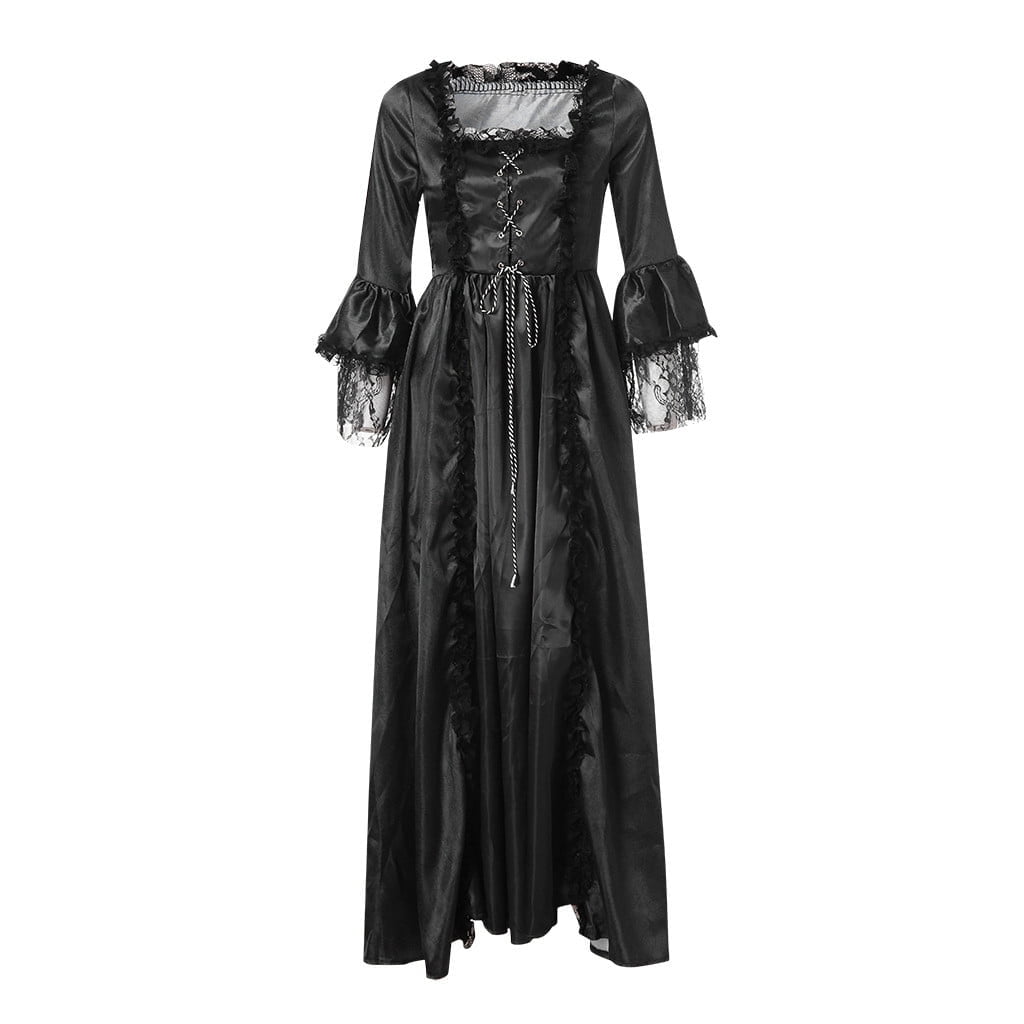 UPPADA Plus Size Victorian Dress for Women Lace Up Flare Sleeve Ball Gown with Corset Evening Party Maxi Gowns Vintage Cocktail Dress Wedding Dresses Early