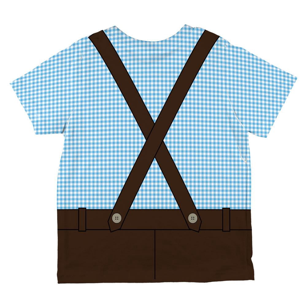 Oktoberfest Lederhosen Costume German Brown Suspenders All Over Toddler T Shirt Green 2T