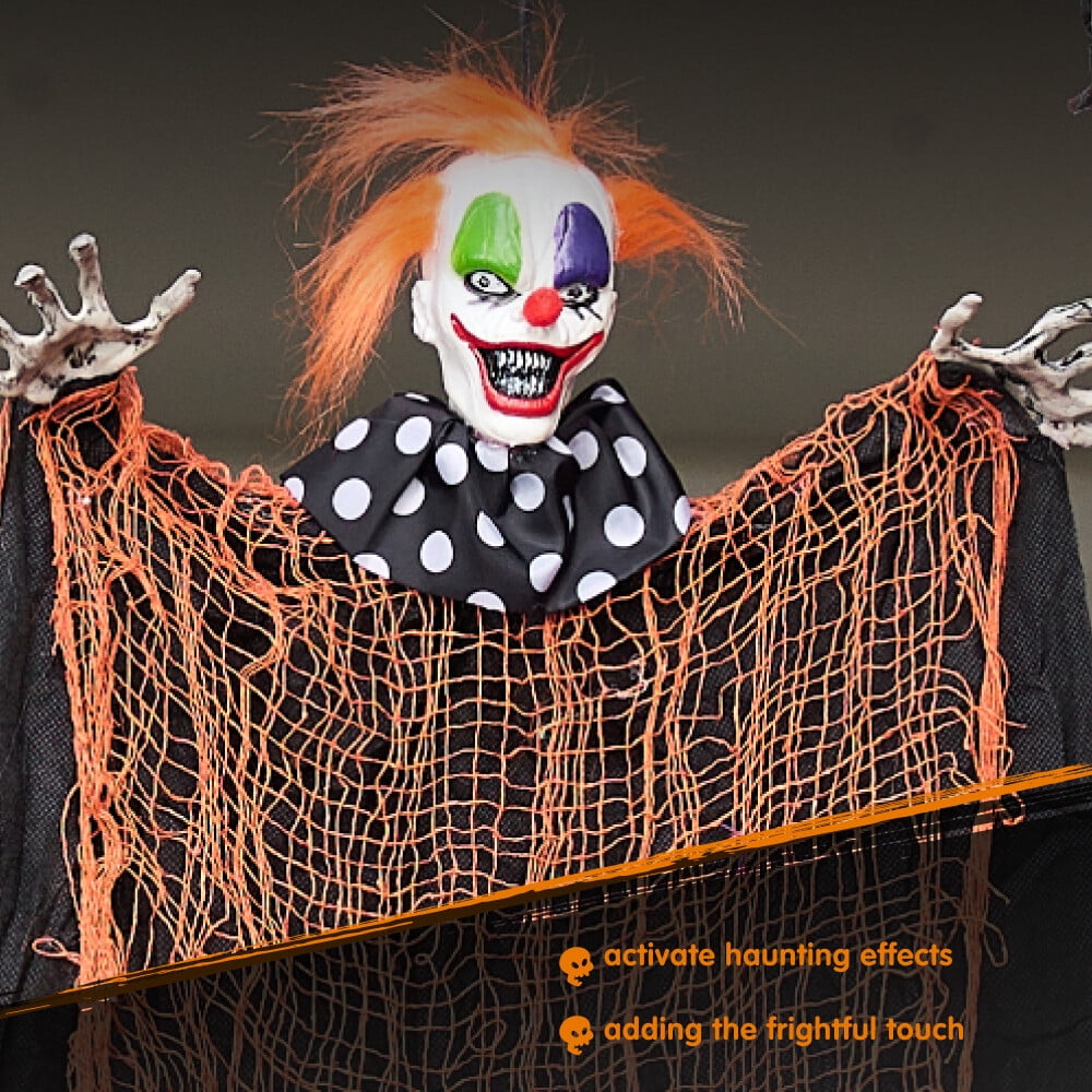 Joyfy 4 Pcs Halloween Decorations Outdoor Hanging Clown Ghost,29" Scary Outdoor Halloween Decor for Halloween Haunted House Decor Props