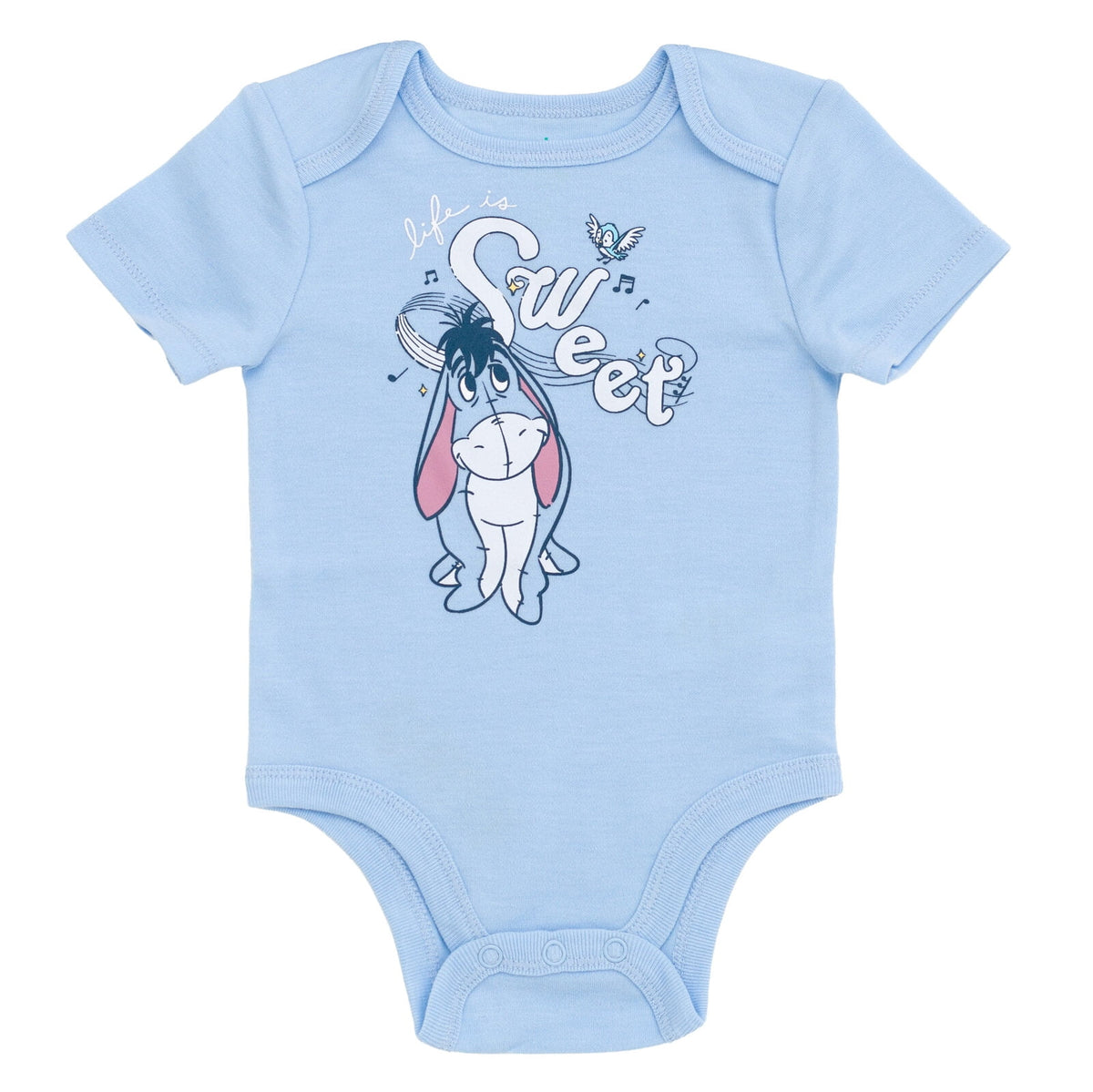 Disney Winnie the Pooh Baby Boy or Girl 2-Piece Cosplay Bodysuit and Hat Set Light Blue Eeyore