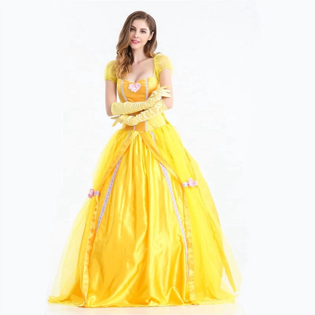 Women's Classic Belle Princess Halloween Costume with Sleeve