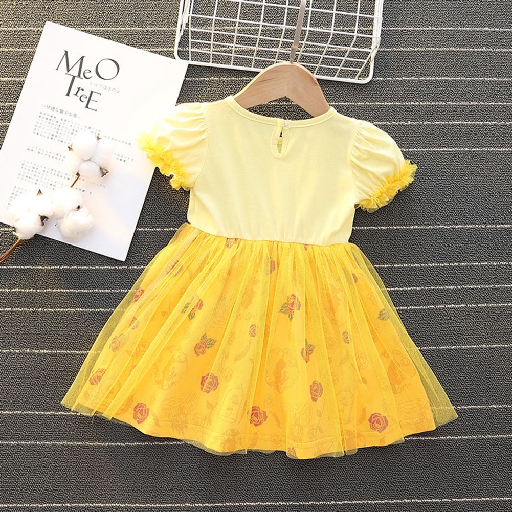 WIBACKER 1-6T Toddler Kid Baby Girls Fancy Party Puff Sleeve Princess Dress Cosplay Costume Dress Up