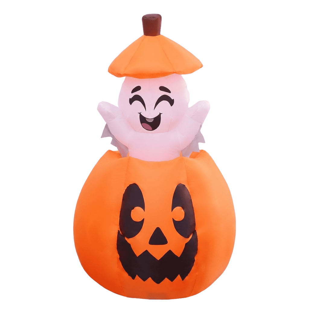 KINQUINN 5FT Halloween Inflatables Decorations Outdoor, Pop Up Halloween Blow Ups Pumpkin Yard Decorations with LED Lights for Garden, Lawn, Home, Yard, Indoor, Outside, Party, Porch