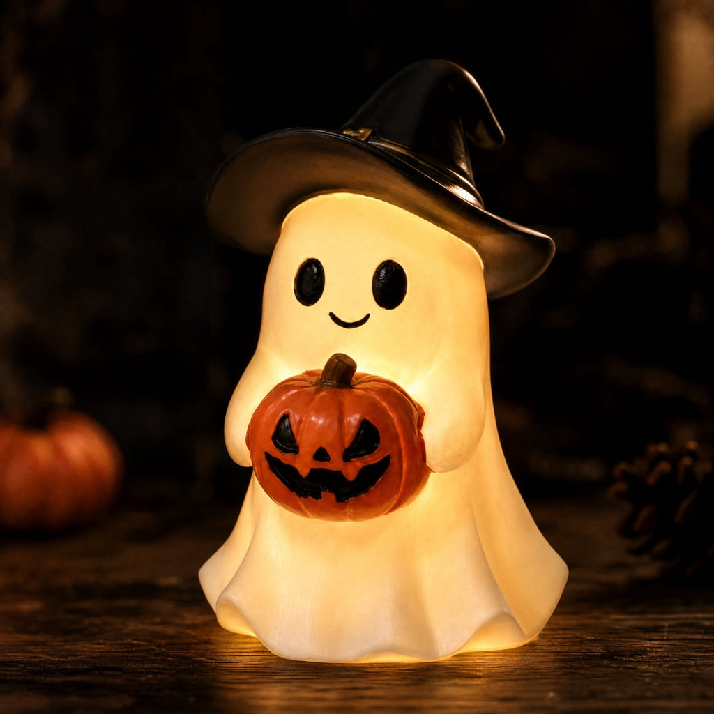 Halloween Decorations, Ghost Resin Crafts Ornaments, Alloween Decoration for Porch Yard Patio Indoor Decor Fall Autumn Home Shelf Mantel Ornament