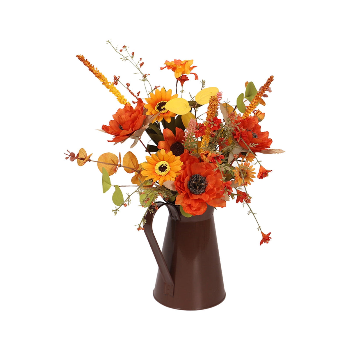 Light Up Sunflower Bouquet Decor - Battery Operated Floral Arrangement Halloween Thanksgiving Table Centerpiece Iron Vase Seasonal Home Gift(B-Witch Lamp)