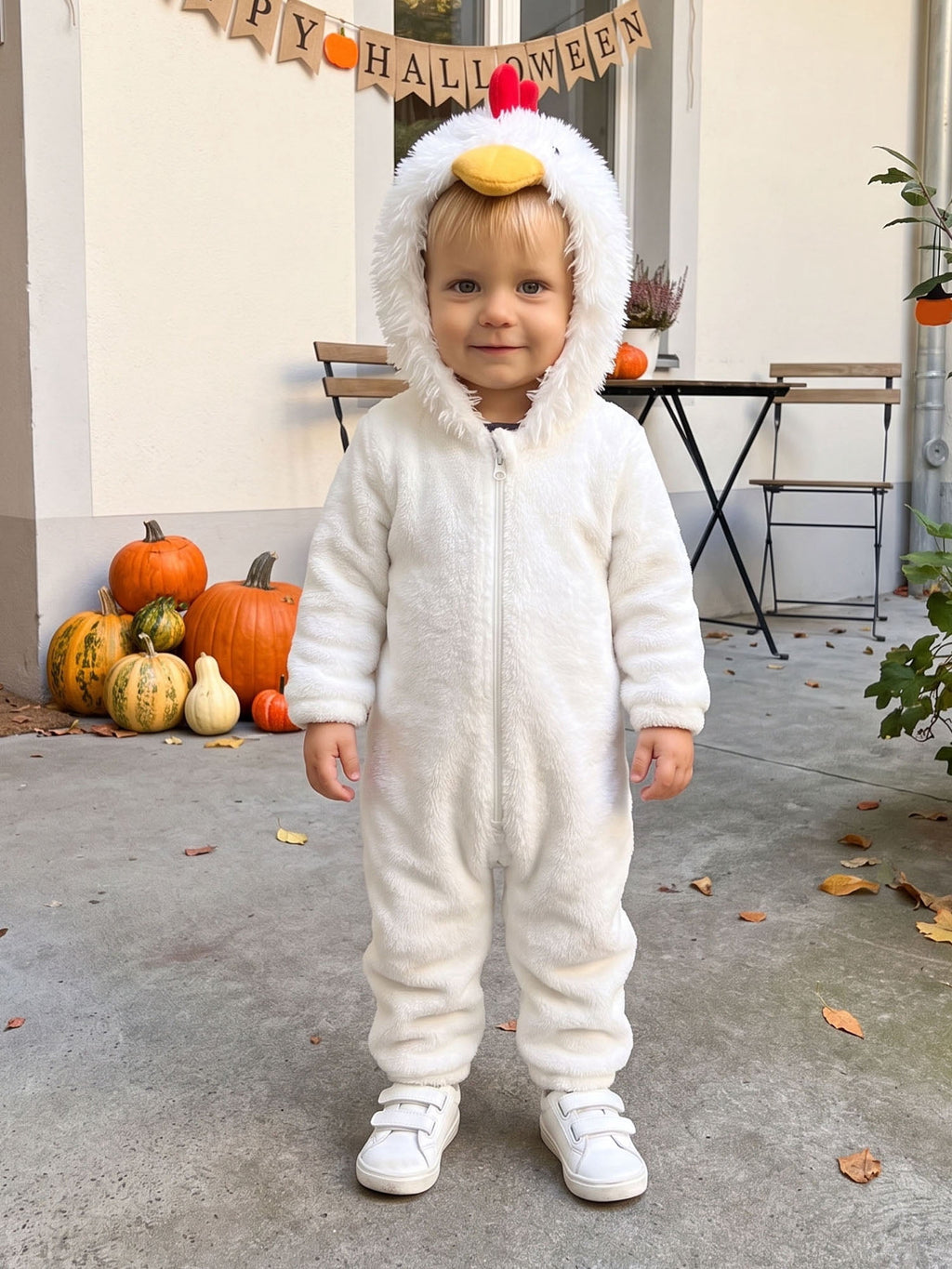 RUINIXCW Toddler Baby Girl Boy Halloween Chick Costume Cosplay Outfit Infant Fall Winter Clothes Snowsuit Fleece Jumpsuit Long Sleeve Hooded Romper
