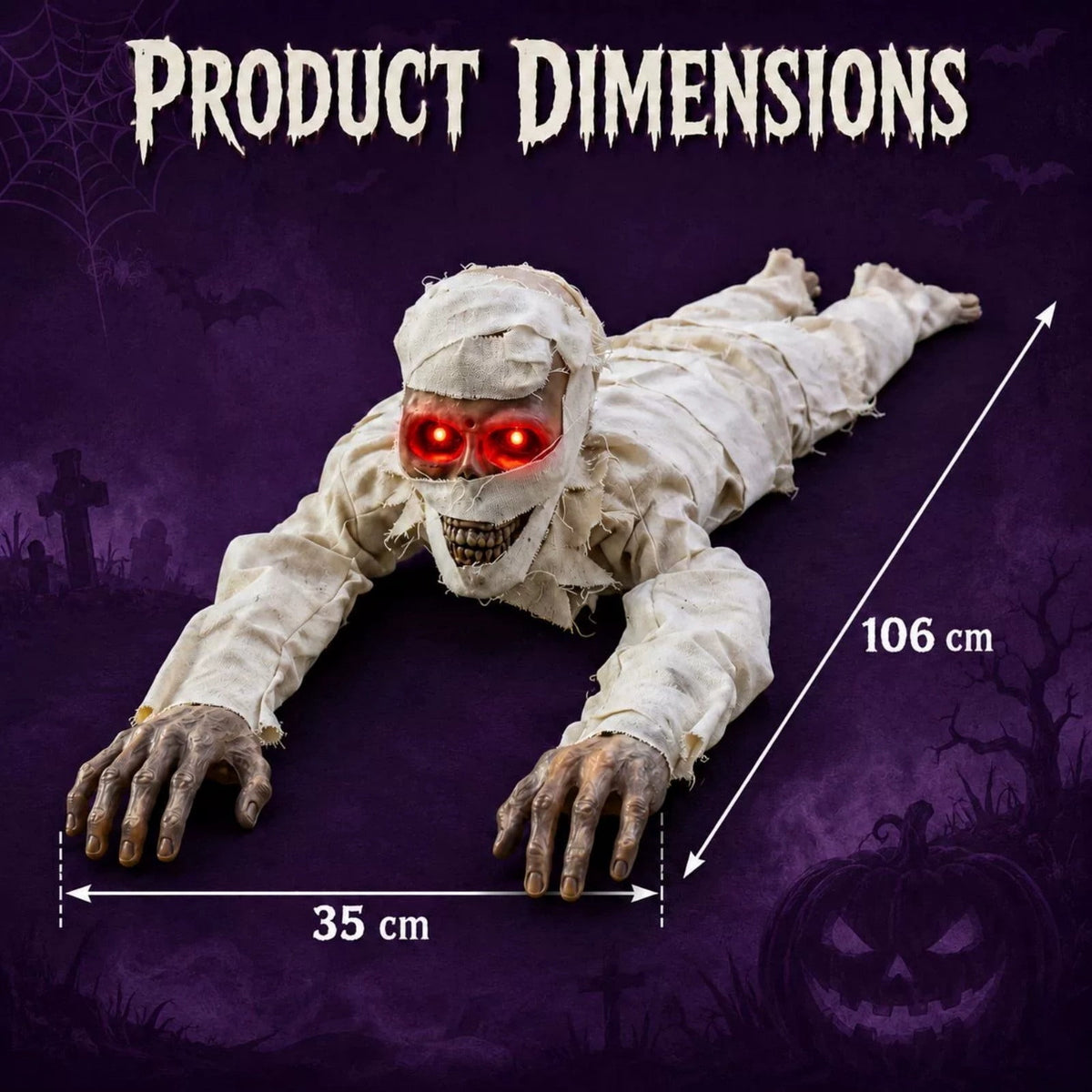 Halloween Light-Up Ghost Decorations Outdoor - 6.5 FT - 8 Sounds Gaint Hanging Swing Ghost Halloween Decoration, Spooky Cute Ghosts Decorations for Front Porch Yard Tree