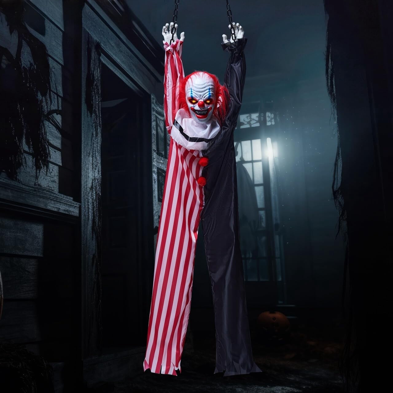 Joyfy 4 Pcs Halloween Decorations Outdoor Hanging Clown Ghost,29" Scary Outdoor Halloween Decor for Halloween Haunted House Decor Props
