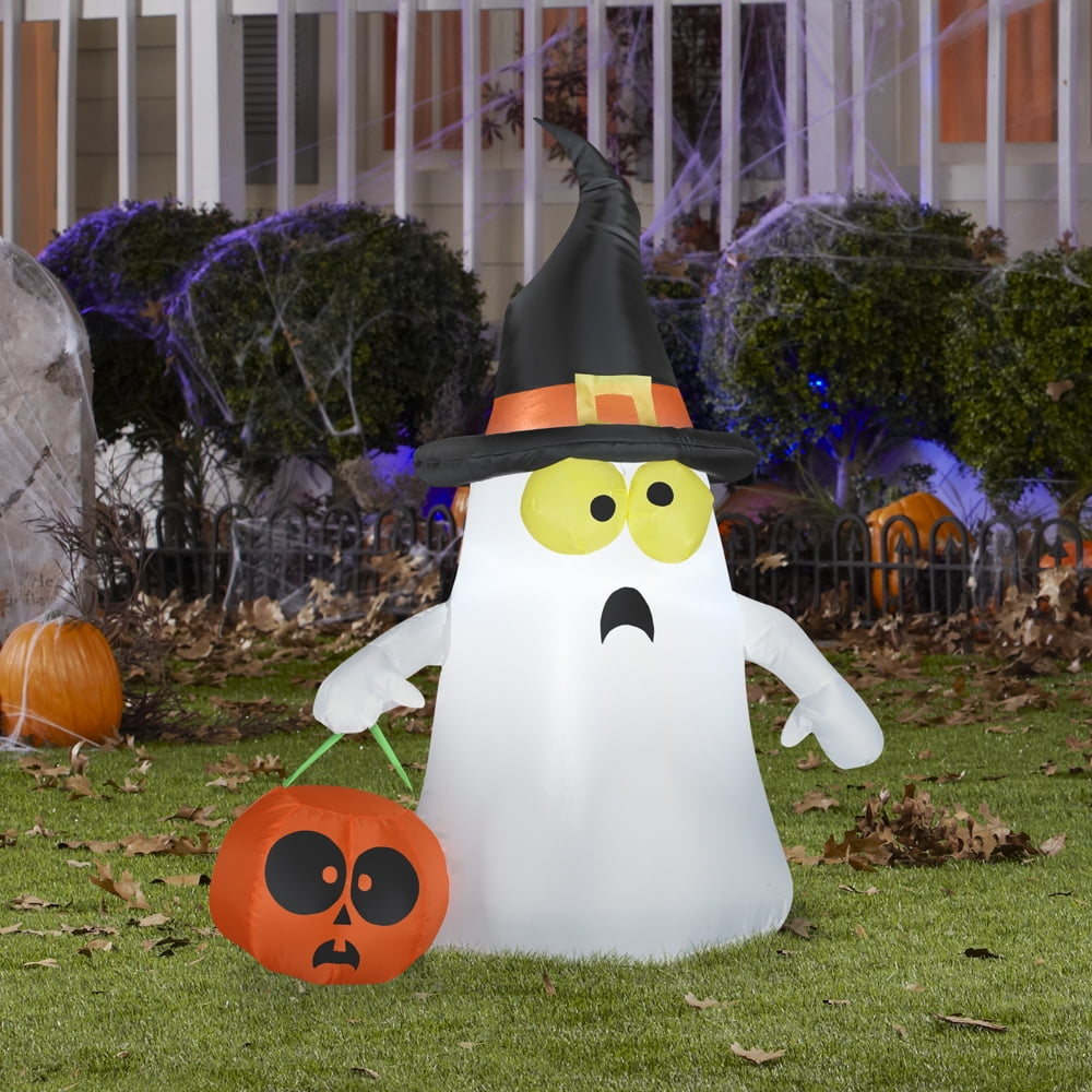 Airblown Inflatables Outdoor Ghost with Witch Hat