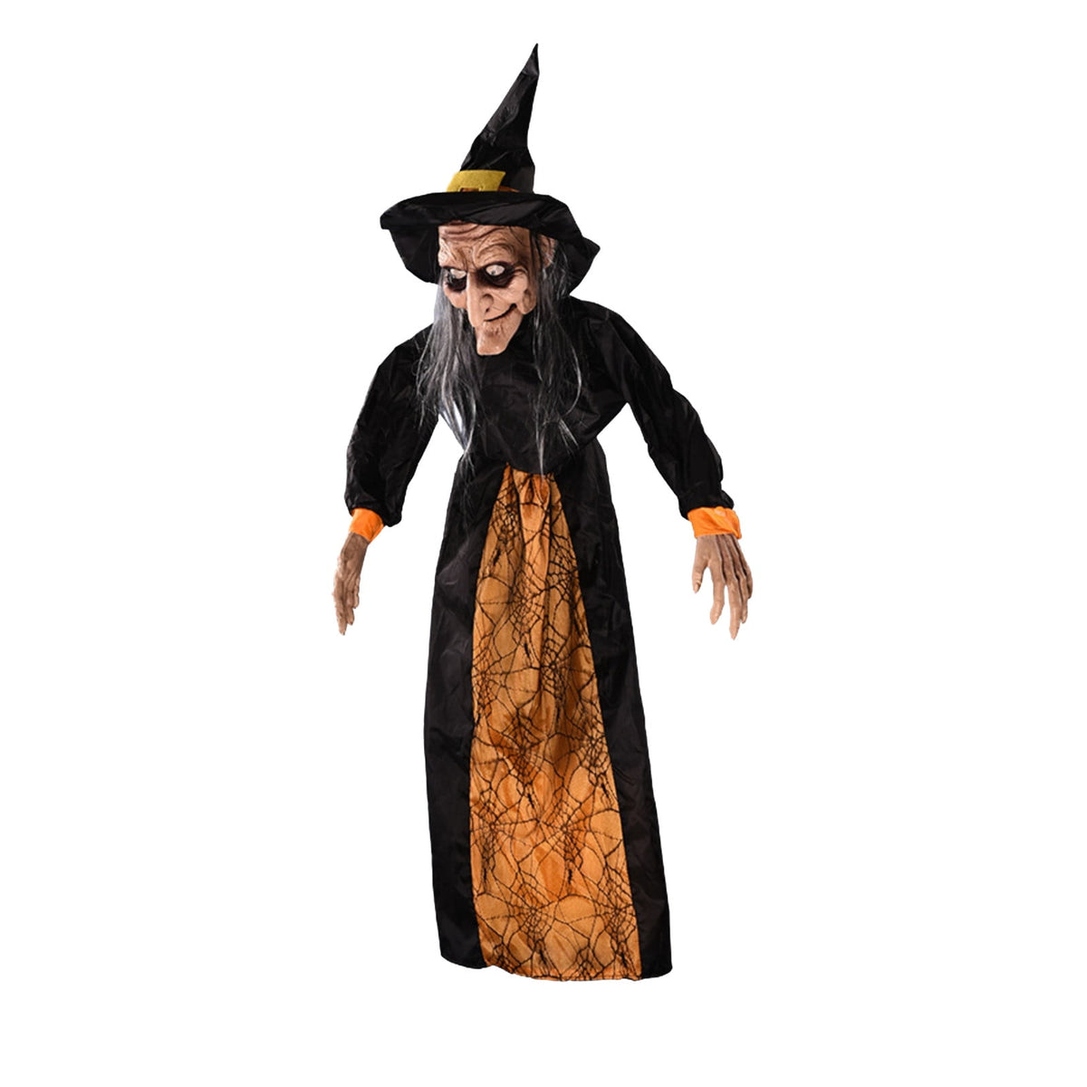 Halloween - Sound Activated Electric Moving Witch Toy for Halloween, Horror Animated Decoration Props for Bar and Outdoor, Scary Witch with Motion Sensor