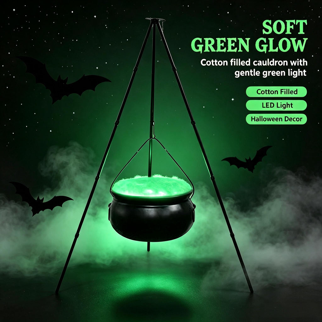 Muecwrye Halloween Decorations Outdoor, Halloween Clearance! Halloween Witches Cauldron with Lights, DIY Bubbling Cauldron Set Decor for Home Porch Outside, Halloween Party Supplies( Without Tripod)