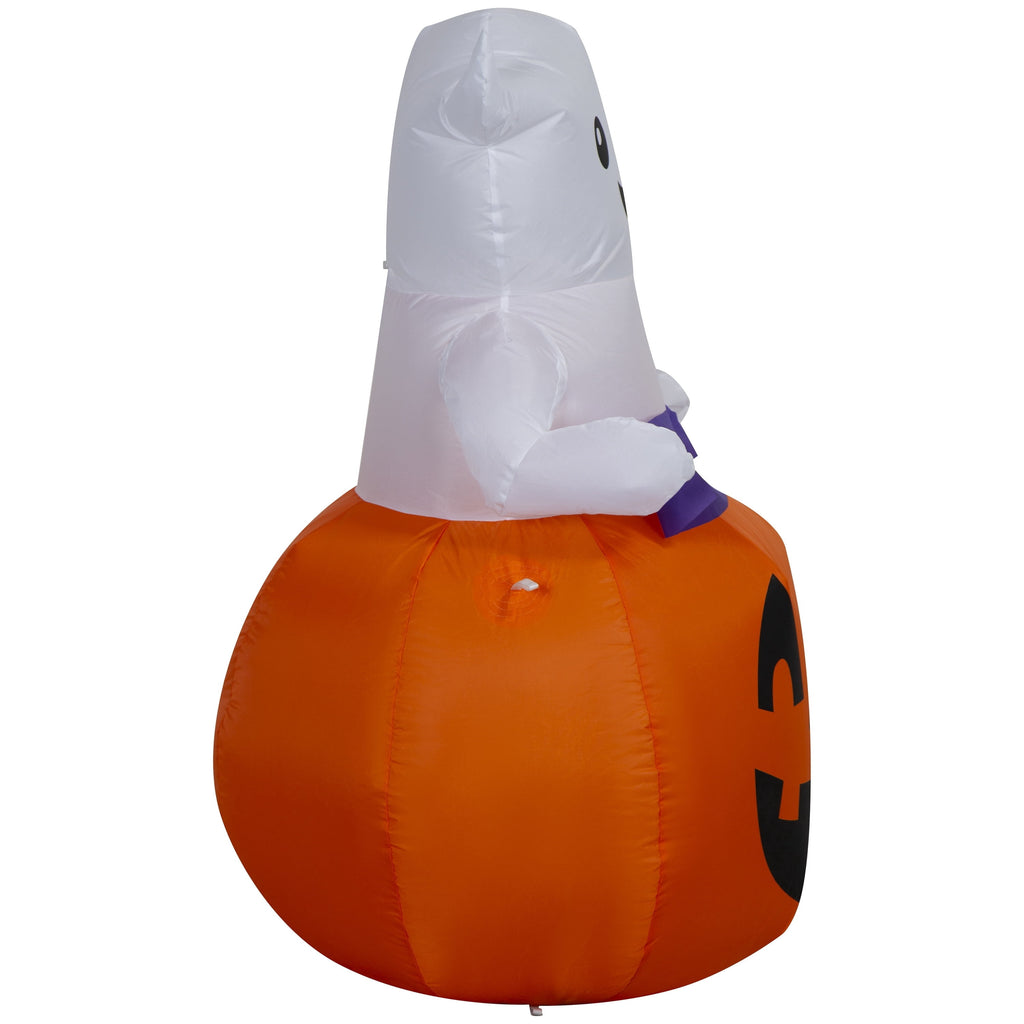 Baby Ghost in Jack-o'-Lantern with Banner Airblown Yard Inflatable, Multicolor, 3.5', Halloween by Way To Celebrate