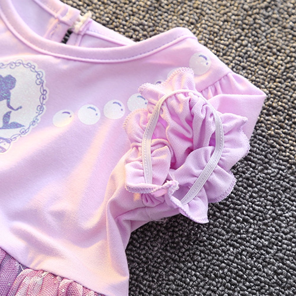 WIBACKER 1-6T Toddler Kid Baby Girls Fancy Party Puff Sleeve Princess Dress Cosplay Costume Dress Up
