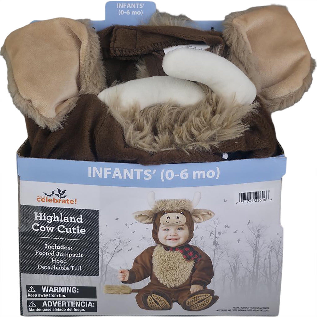 Highland Cow Cutie Halloween Costume for Infant, Size 0-6M, by Way to Celebrate