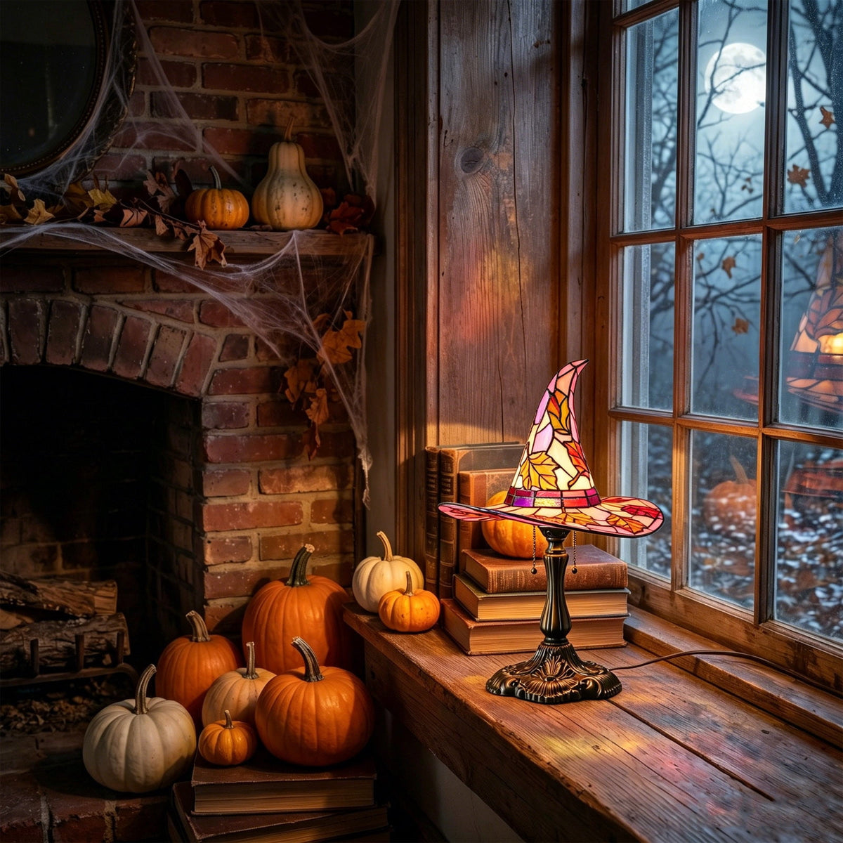 Lighted Vintage Patchwork Ghost, Rustic Farmhouse Halloween LED Light Up Ghost with Pumpkin Lantern, Spooky Cute Fall Decor for Mantel, Shelf, Tiered Tray, Entryway Porch Tabletop