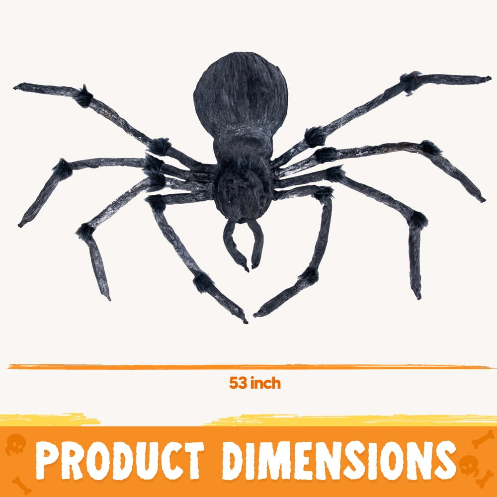 Joyfy 45inch Giant Spider Halloween Decorations,Scary Spider Halloween Outdoor Party Decorations Props Halloween Yard Decorations,Black