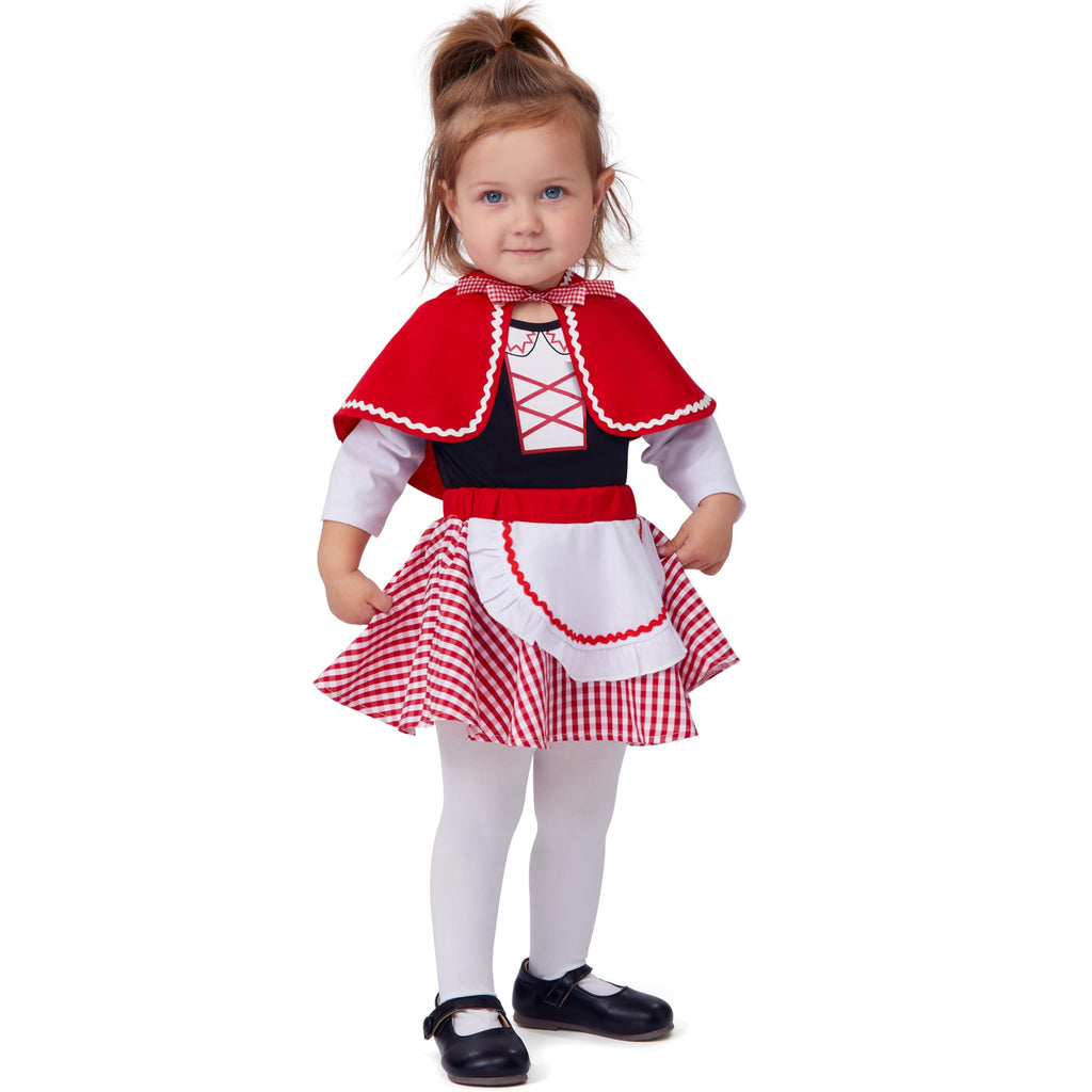 Joyfy Women Little Red Riding Hooded Costume with Dress, Cape and Gloves Outfits Set, Adult Women Halloween Costume for Halloween Themed Party Cosplay