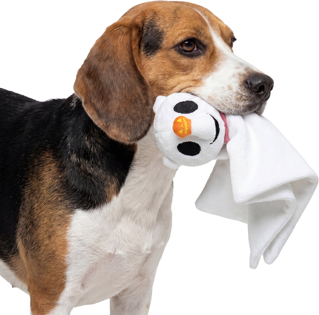 Disney Halloween Dog Toy, Nightmare before Christmas, Zero, Plush, Squeaky, Black & White, 8.66"