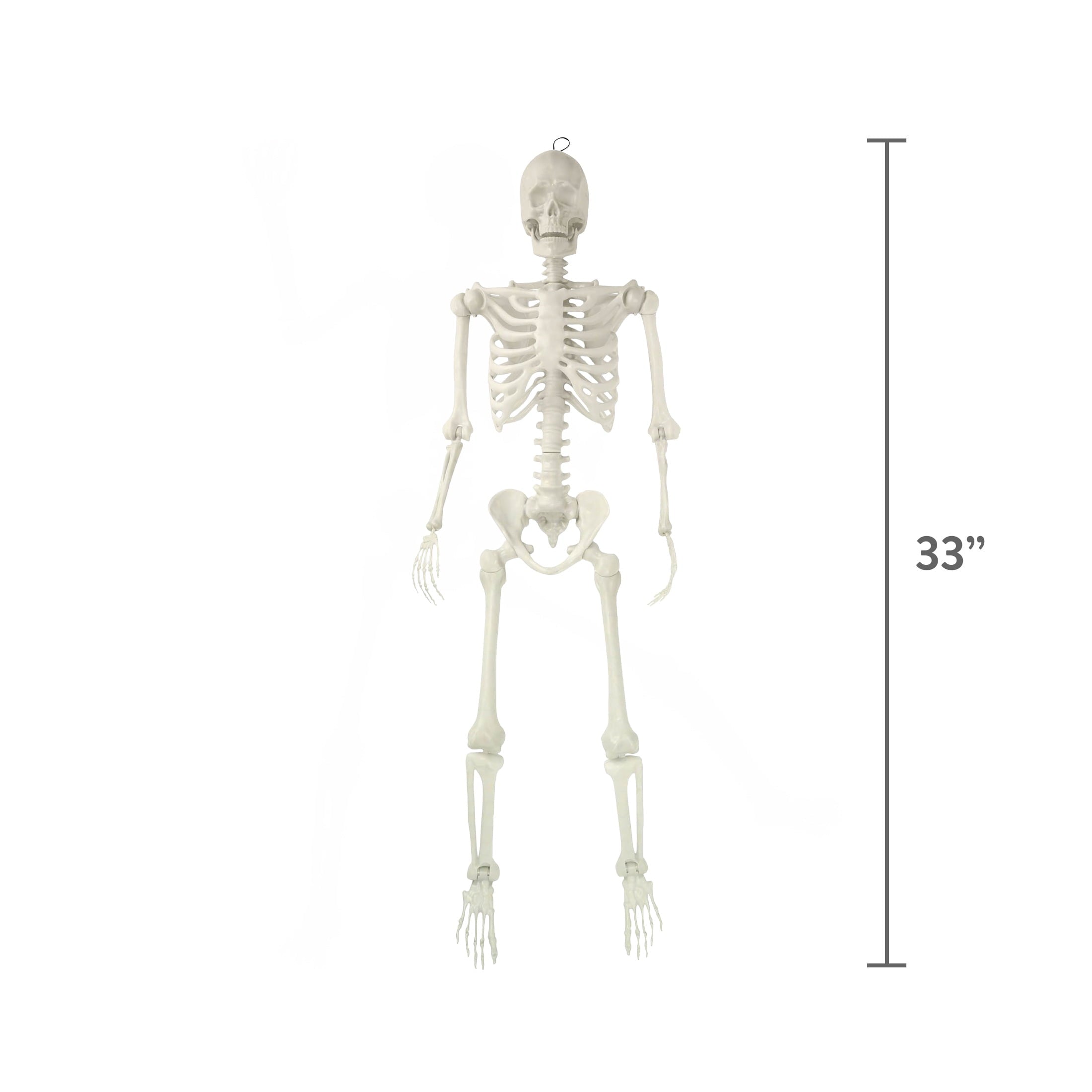 Hanging Posable Skeleton Decoration, White, 5', Halloween by Way To Celebrate