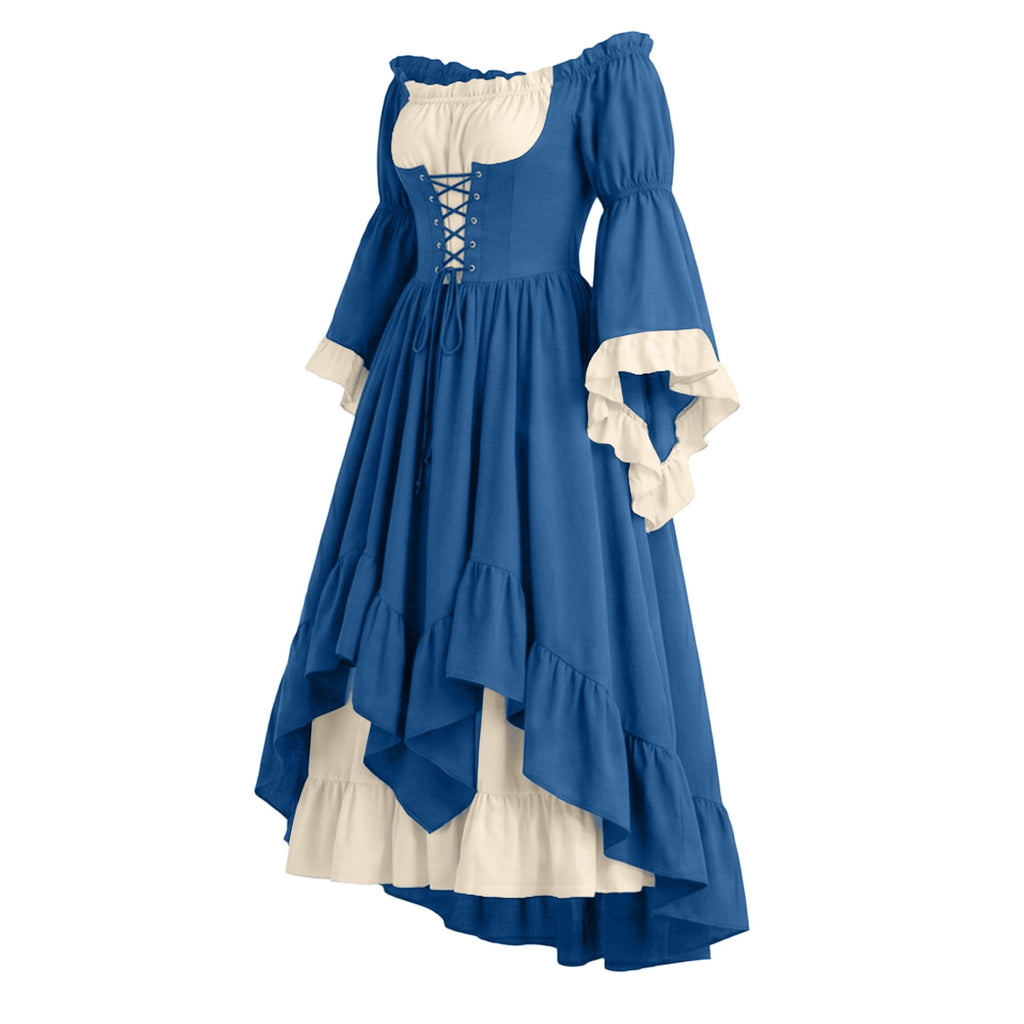 Anmrize Full Length Halloween Dress, Renaissance Faire Outfit, Women Medieval Victorian Gown, Off Shoulder Renaissance Dress, Womens's Medieval Renaissance Costume Cosplay Over Dress, White S