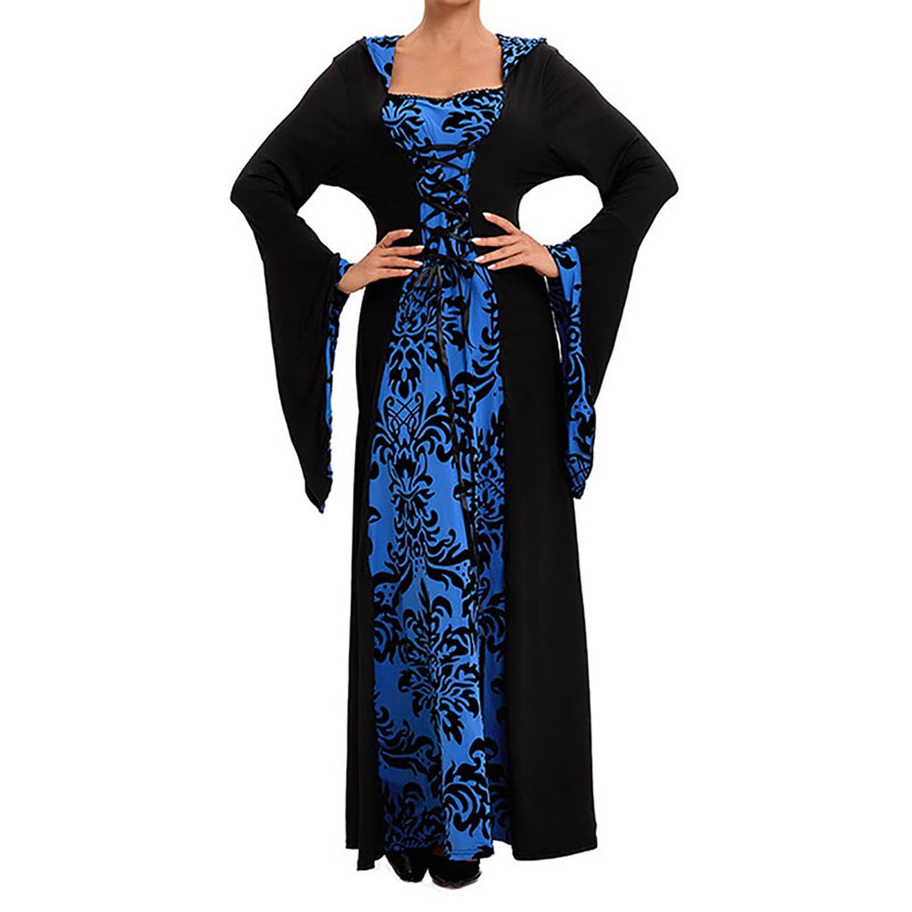 LYXSSBYX Maxi Dresses for Women Women's Long Sleeve Neck Dress Floor Length Cosplay Dress Plus Size Dress