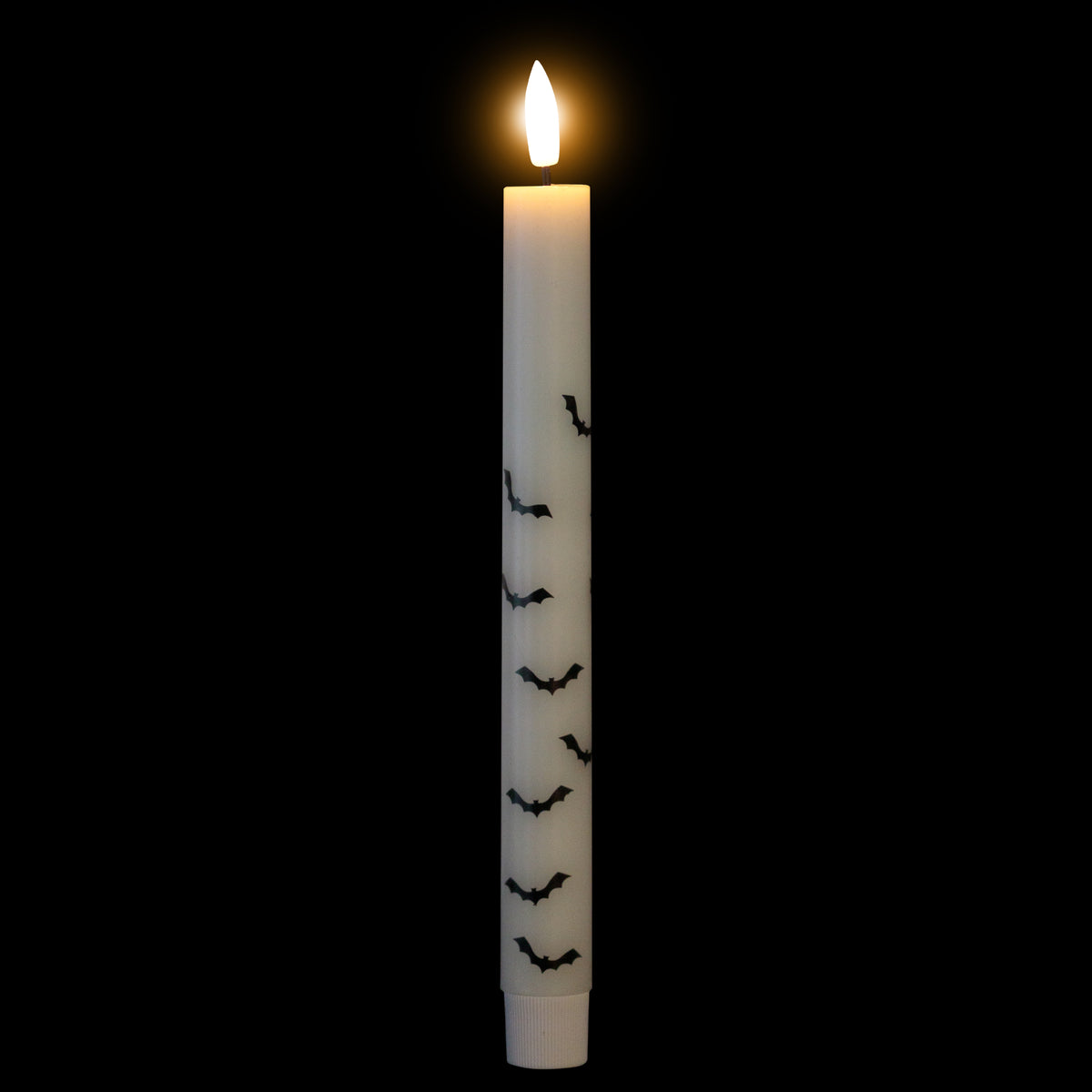 Northlight LED Flickering Flameless Wax Tapered Flying Bats Halloween Candles - 9.75" - Set of 2