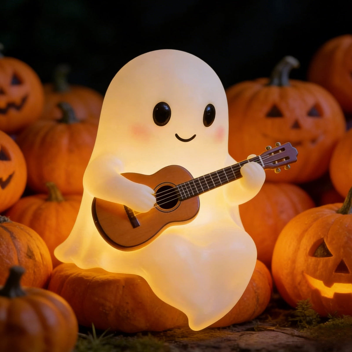 YZEGDCH Halloween 3D Ghost Campfire Flickering Night Light 2 Funny Roasting Marshmallows at Campfire LED Electric Faux Flameless Campfire Nightlight Funny Halloween Decor