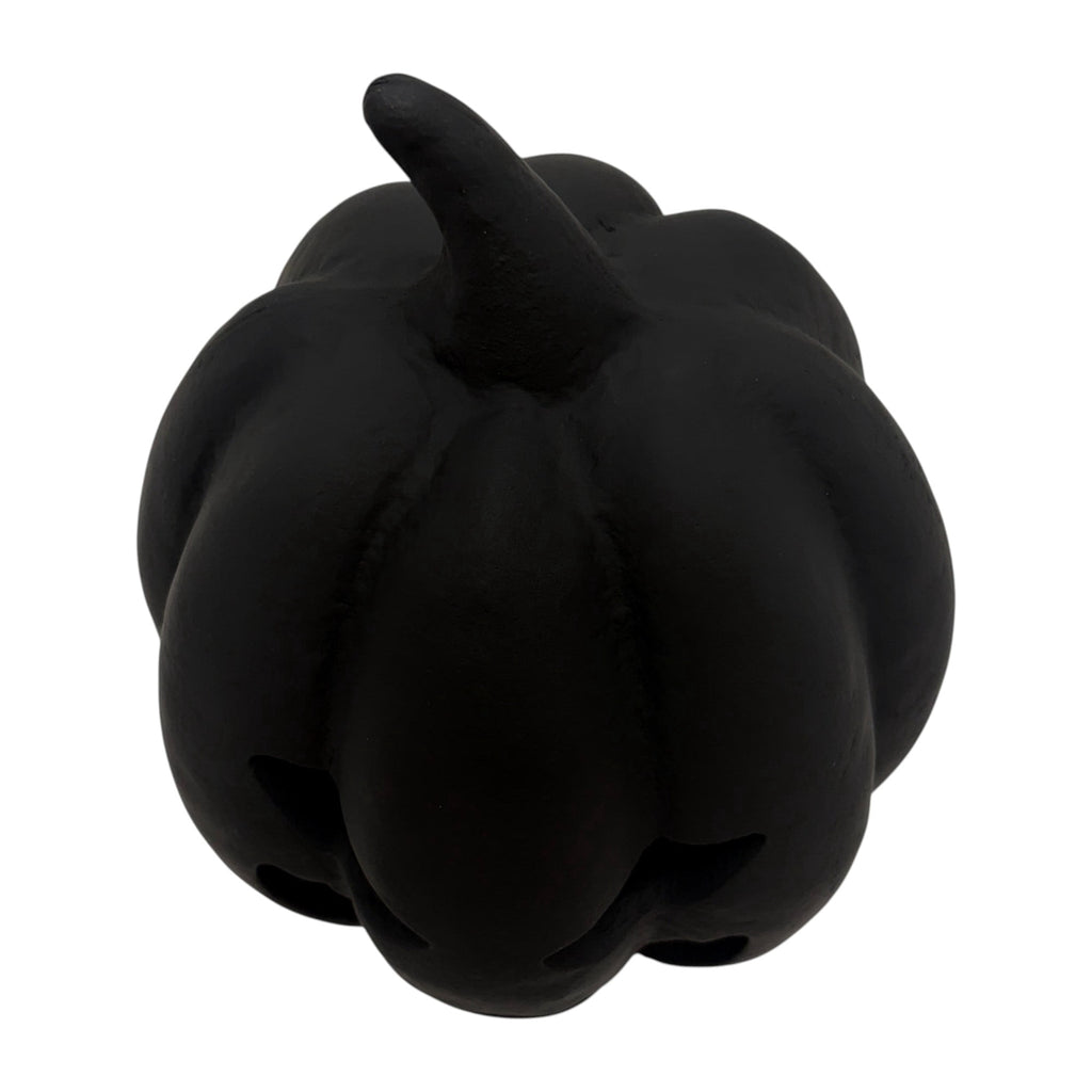 Paper Mache Jack-o'-Lantern Decoration, Black, 8.25", Halloween by Way To Celebrate