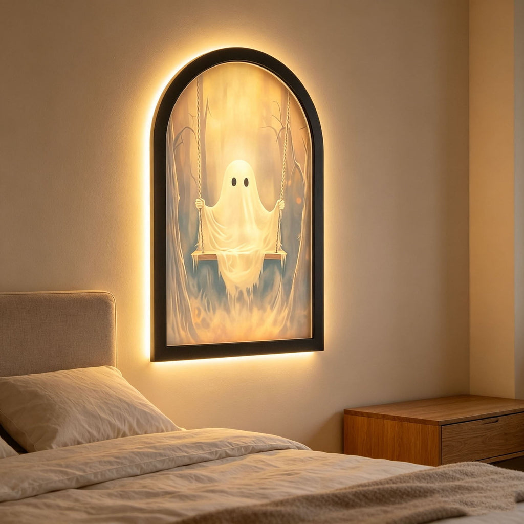 Clearance Martha Ghost Mirror! Halloween Decorations Indoor Gifts, LED Ghost Mirror Hologram,Spooky Gothic Decor,Haunted Mirror Halloween Decorations,Vintage Wall Decor for Living Room Fireplace