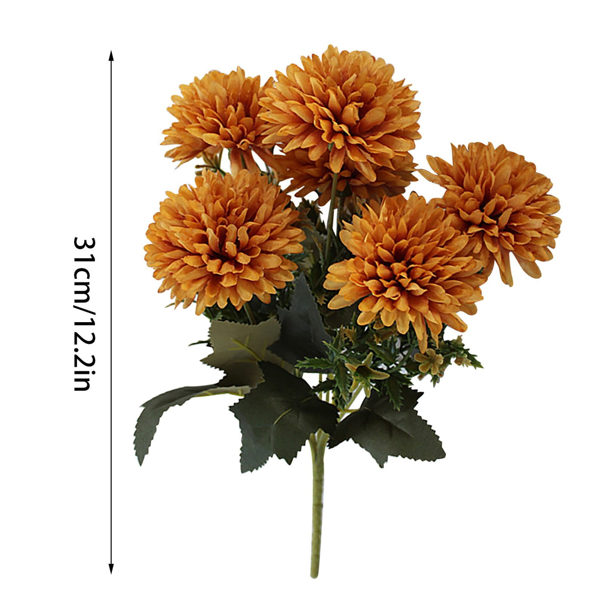 Fall Outside Decor Simulation 6-Head Chrysanthemum Bouquet Autumn Edition - Sapphire Blue Fake Flowers For Outdoors Fall Door Decor Faux Pumpkins For Outdoor For Fall Decor