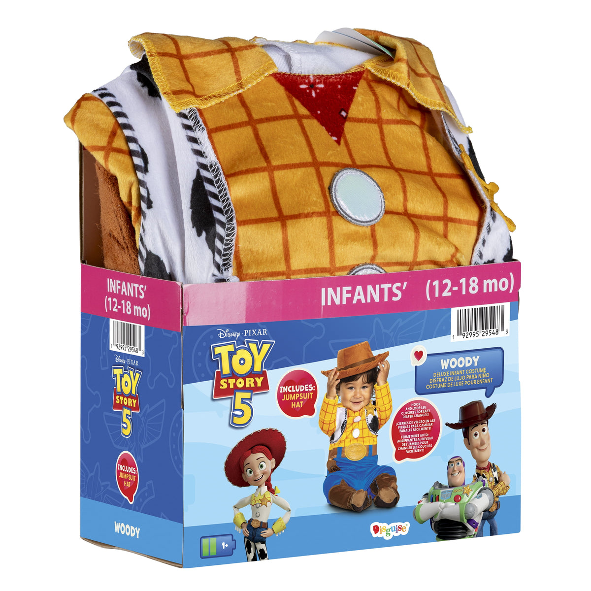 Disney Toy Story 5 Woody Halloween Costume for Children, Infants Size 6-12M, by Disguise