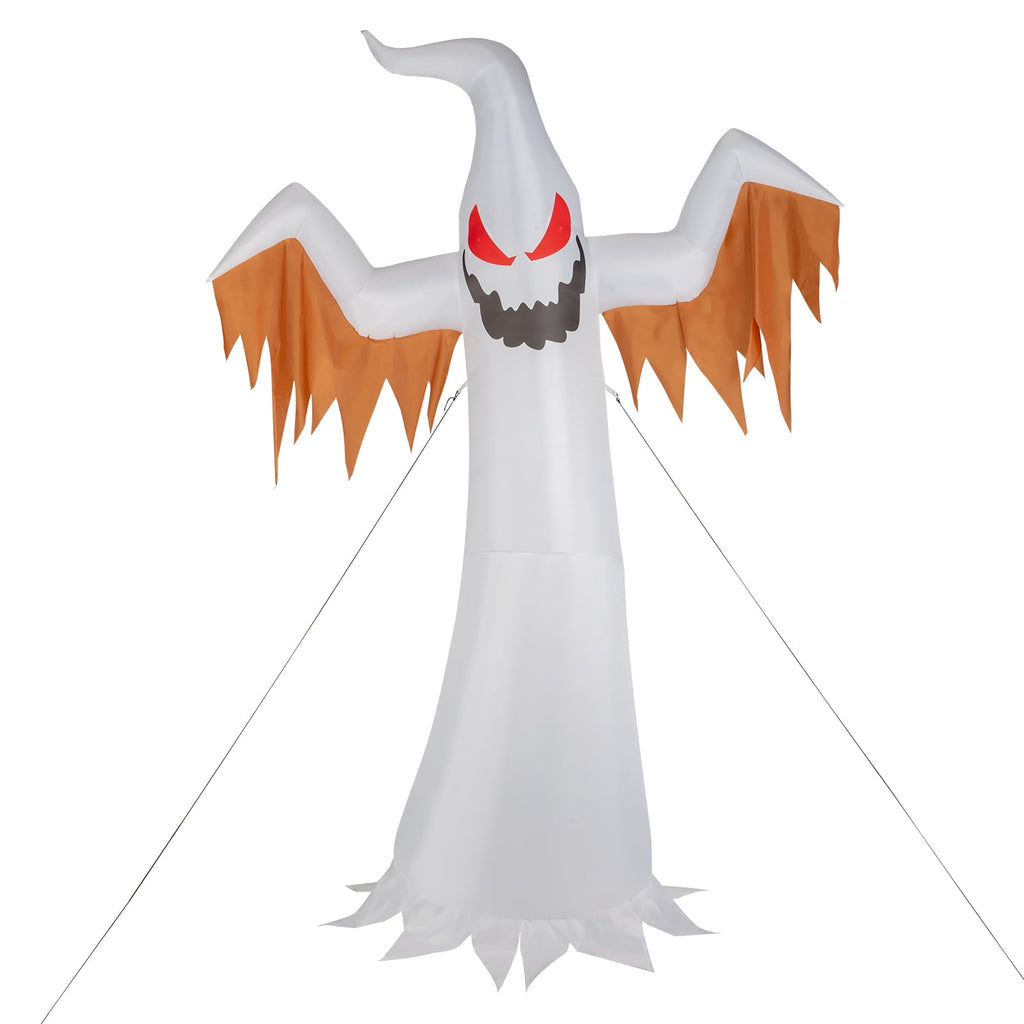 Zimtown 12FT Halloween Inflatables Ghost Outdoor Halloween Decoration w/ Scary Flames,4pcs LED Lights