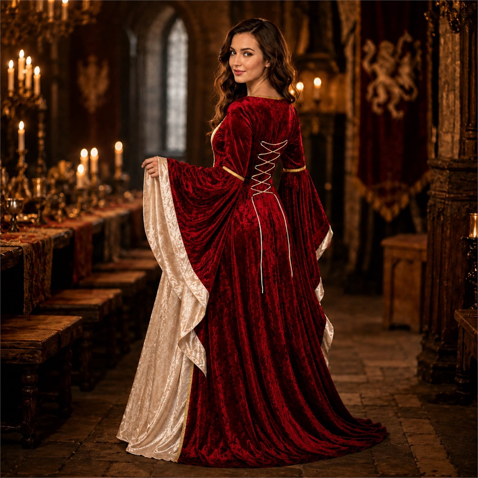 Witch Dress for Women Costume Halloween Vampire Dress 2026 Gothic Witch Costume Women Renaissance Medieval Velvet Outfit Cosplay Party White S