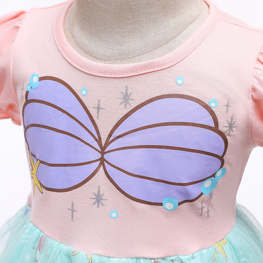 WIBACKER 1-6T Toddler Kid Baby Girls Fancy Party Puff Sleeve Princess Dress Cosplay Costume Dress Up