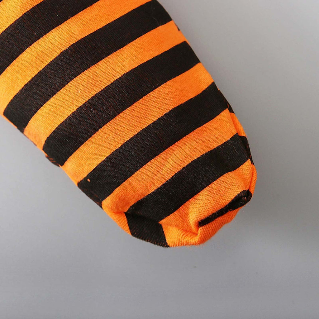 Newborn Infant Cute Jack-O-Lantern Costume Halloween Bodysuit and Striped Leggings Set Fall Holiday Fancy Dress Up Outfit for Boys Girls Party Festival